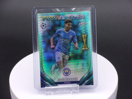 2023-24 Topps Chrome UEFA Future Stars Aqua Prizm Julian Alvarez - Manchester City