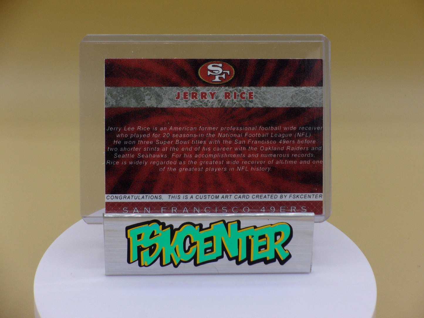 Jerry Rice ,San Francisco 49ers, Patch & Autograph Custom Card!!