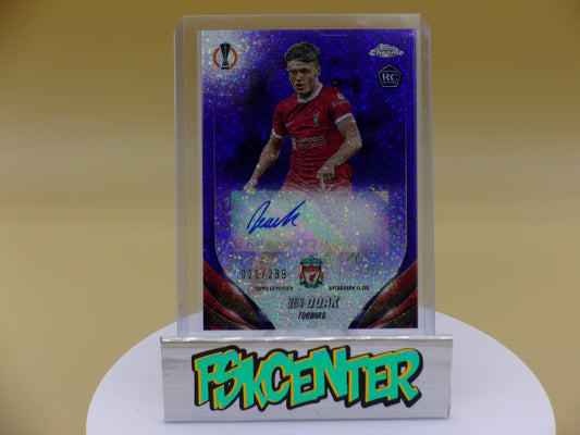 2023-24 Topps Chrome UEFA Ben Doak 021/299 Purple Speckle Autograph Liverpool