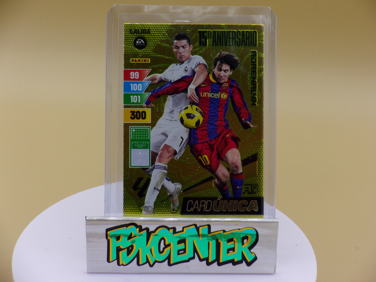 2023-24 Single Card Panini Adrenalyn XL 15th Anniversary Cristiano Ronaldo & Lionel Messi