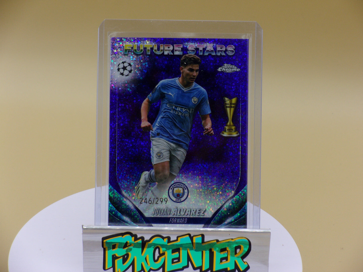 2023-24 Topps Chrome UEFA Future Stars Purple Speckle Julian Alvarez Num #246/299- Manchester City